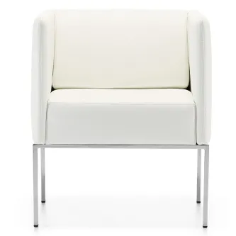 Maple Spark cadeirão branco moderno com pernas metálicas