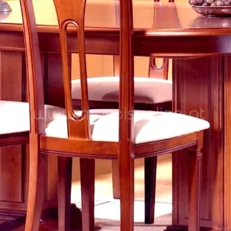 Cadeira Havai em madeira com assento branco estofado, conjunto de cadeiras sala jantar