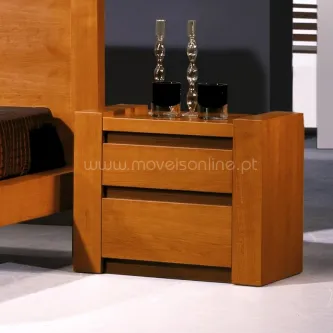 Mesa de cabeceira River em madeira clara com duas gavetas