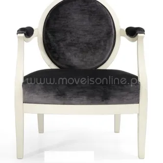 Cadeirão Kuatro cinzento em veludo com estrutura branca e braços curvos