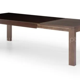 Mesa de jantar Lake extensível com tampo escuro e pernas quadradas