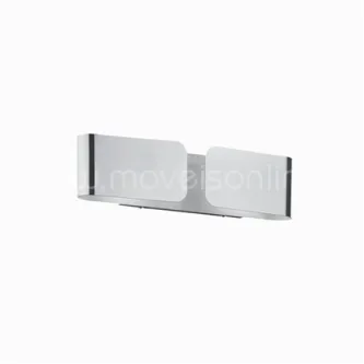 Candeeiro aplique clip cromado rectangular com difusor opalino para espelho