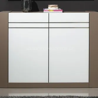 Sapateira Lille 2 branca com duas portas e acabamento contemporâneo