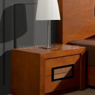 Mesa de cabeceira Jupiter 1 em madeira com candeeiro branco