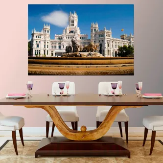 Quadro La Cibeles com a Fonte da Cibeles e o Palácio ao fundo