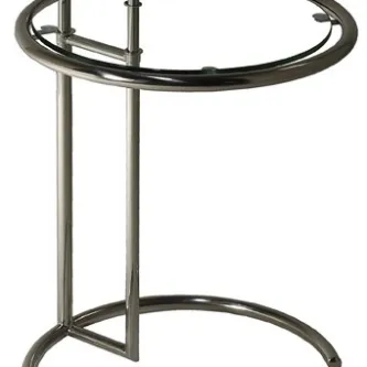 Mesa Eilleen metálica com aro circular e base semicircular