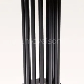 Bengaleiro Olympic preto em metal com barras verticais e base circular