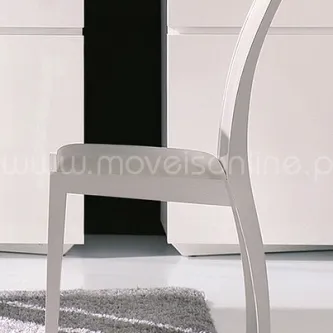 Cadeira Olympic CM branca com encosto curvo vista lateral