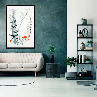 A beleza da natureza e a sabedoria da arte tradicional chinesa se unem para criar uma obra de arte única. O quadro Bambu e Signos Orientais é um convite à harmonia entre as forças do yin e yang.