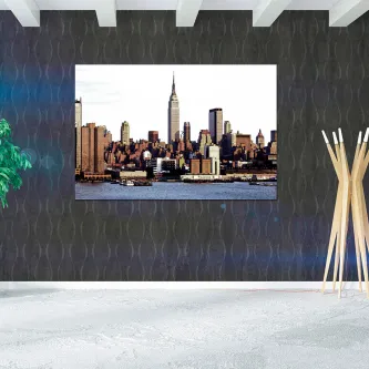 Quadro Big Tower com skyline urbano e arranha-céus junto à água