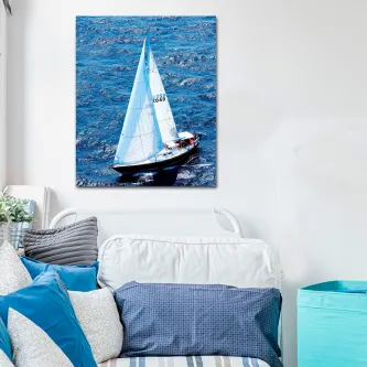 Quadro Veleiro 2040, veleiro branco no mar azul