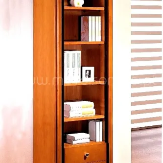 Livreiro max alto em madeira com prateleiras, gaveta e livros
