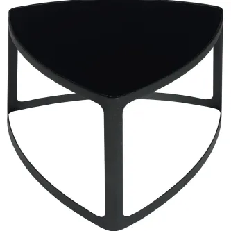 Mesa de apoio Kenny triangular preta em metal com tampo sólido