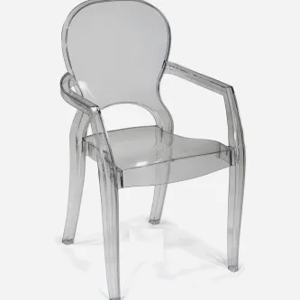 Cadeira Amnisa transparente em acrílico com braços