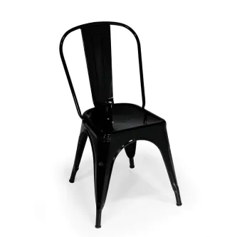 Cadeira Fiona preta em metal com design industrial