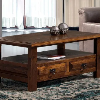 Mesa de centro Gucci em madeira com gavetas e esferas decorativas