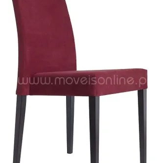 Cadeira Nelly SS vermelho vinho estofada com pernas pretas