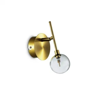 Aplique Maracas AP1 dourado com base circular e globo de vidro