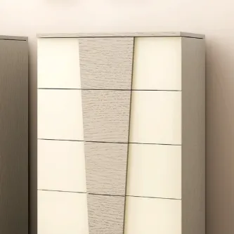 Camiseiro Valle bege e creme com faixa vertical texturada no centro
