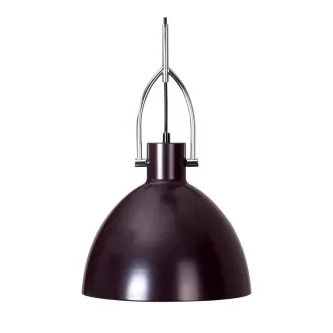 Candeeiro de teto Simat em metal cor vinho com cúpula hemisférica e suspensão cromada