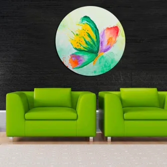 O poder da natureza em seu esplendor: uma borboleta verde redonda, pintada com perfeição.