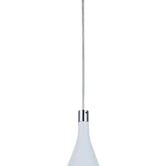 Candeeiro de teto Iceberg branco em forma de gota suspenso por cabo