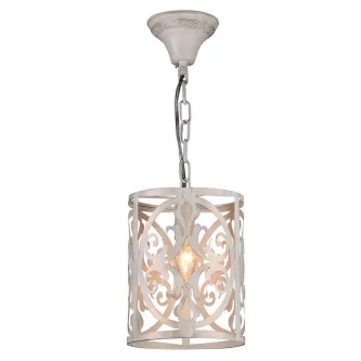 Candeeiro de teto Rustika creme com cúpula cilíndrica decorativa e corrente
