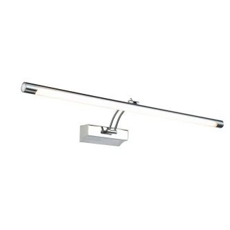 Aplique para quadro fino cromado, barra luminosa e suporte retangular