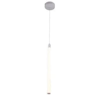Candeeiro de teto Ray branco tubular suspenso com difusor opalino