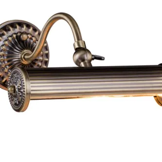 Aplique Rubens bronze com base decorativa redonda e cúpula cilíndrica estriada