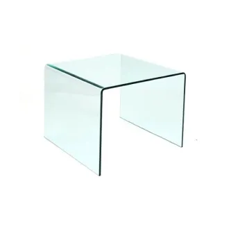 Mesa de apoio Cheval Small em vidro curvado transparente
