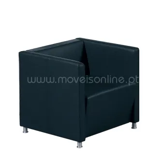 Maple Cubo poltrona cúbica preta com pés metálicos