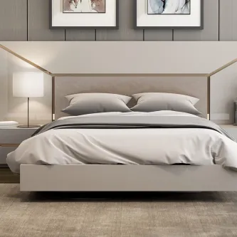 A cama de casal John é a escolha perfeita para quem deseja conforto e sofisticação no seu quarto. Seus detalhes elegantes, acabamentos refinados e design moderno farão aquele momento especial.