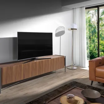 Aproveite a tecnologia moderna com o Móvel TV Gangi! Design único e sofisticado, perfeito para compor o seu ambiente favorito!