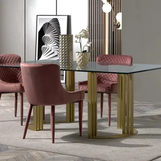 Mesa de Vidro Bello Gold