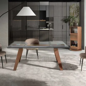 Mesa Extensível com Vidro Andreia
