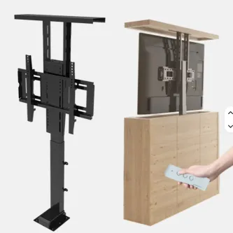 Móvel para TV com sistema lift em carvalho natural e comando remoto