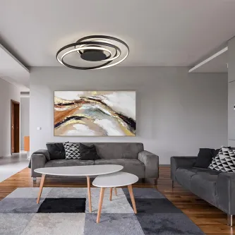 Plafon Danza moderno circular em sala de estar minimalista