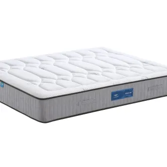 Colchão com viscogel Lusocolchão, superfície branca acolchoada e laterais cinzentas