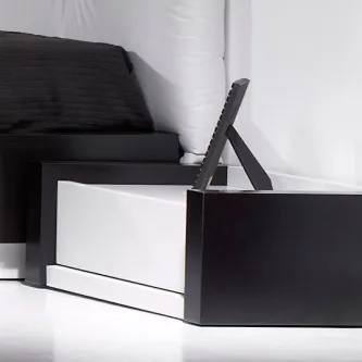 Mesa de cabeceira Coimbra preta e branca com gaveta