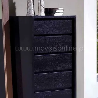Camiseiro Delta preto com várias gavetas e acabamento texturado