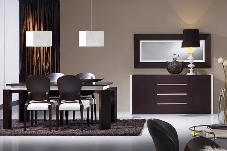 Sala de Jantar Wengue e Lacado Branco