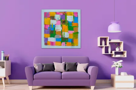 Quadro Quadraditos de Cor 