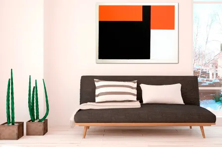 Quadro Linhas Retas a Laranja
