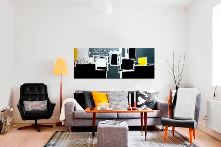 Quadro Cubos Amarelos e Pretos