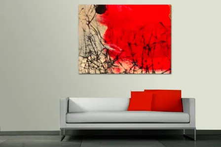 Quadro Abstração Vermelha