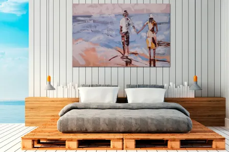 Quadro Casal na Praia