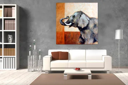 Quadro Elefante à Mão