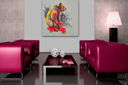 Quadro Urso de Motorizada 
