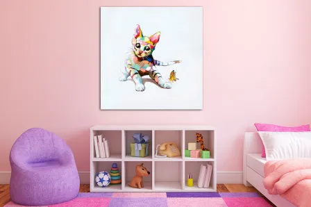 Quadro Gato a Cores
